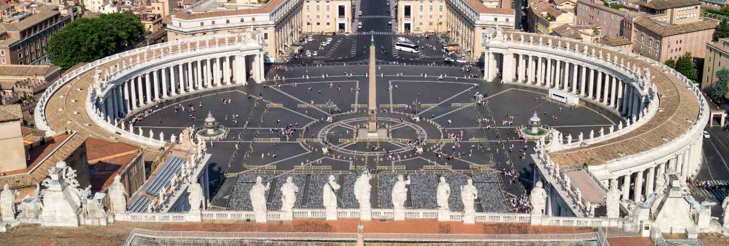 View of st peter's square from the roof of st peter's basilica, rome
