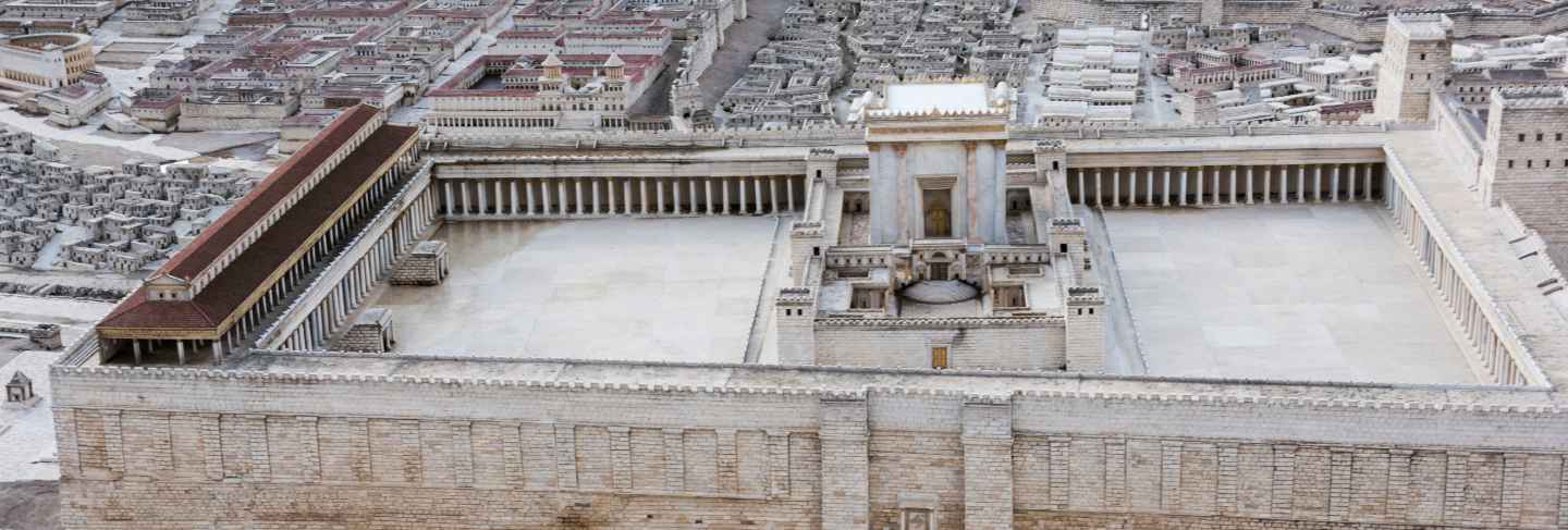 High angle view of second temple model, israel museum, jerusalem