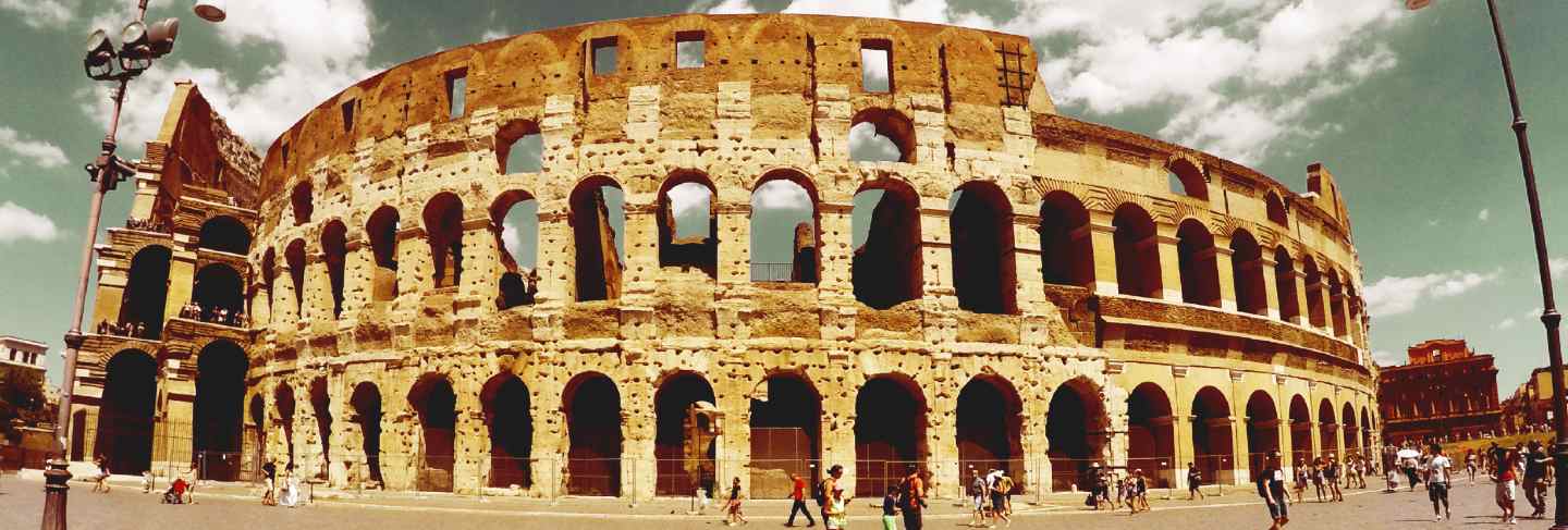 Roman coliseum seen from afar