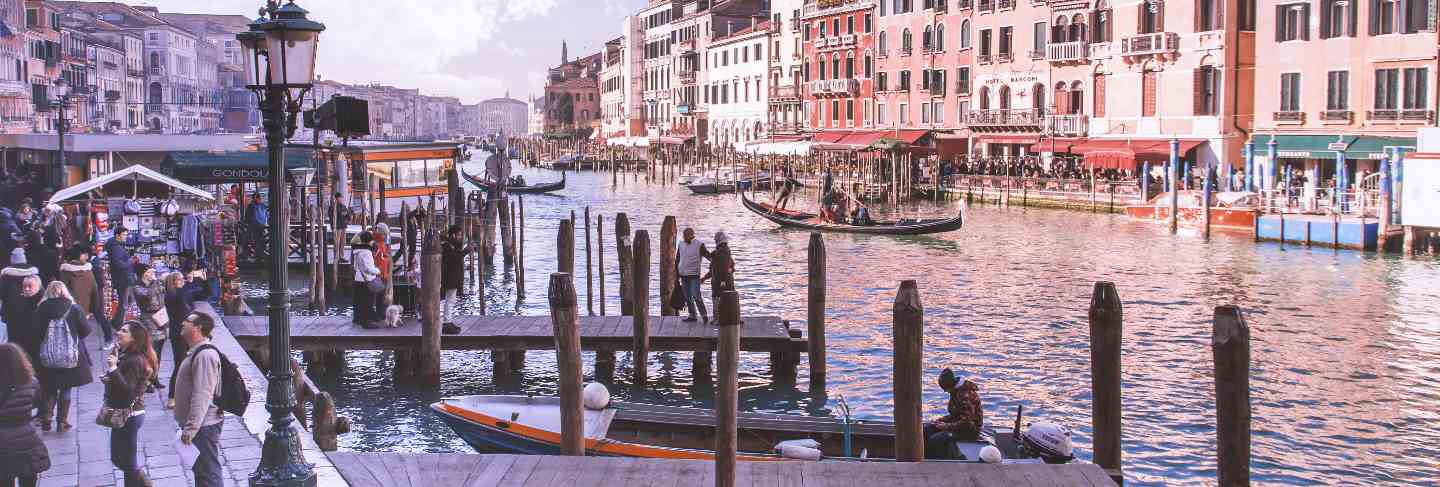 Beautiful grand canal in venice, italy
