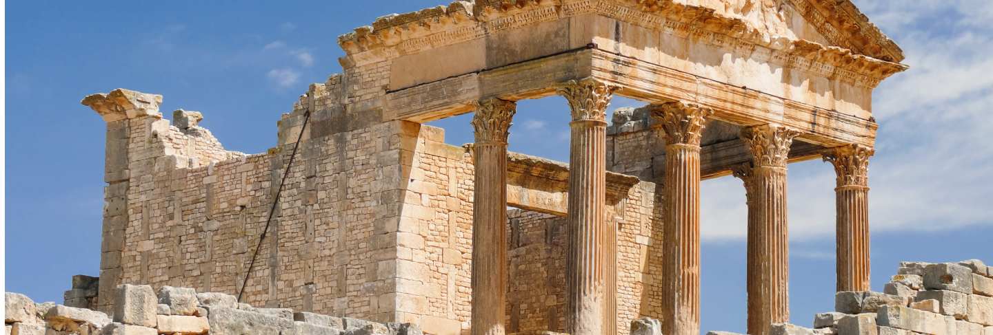 Dougga, roman ruins. unesco world heritage site in tunisia.