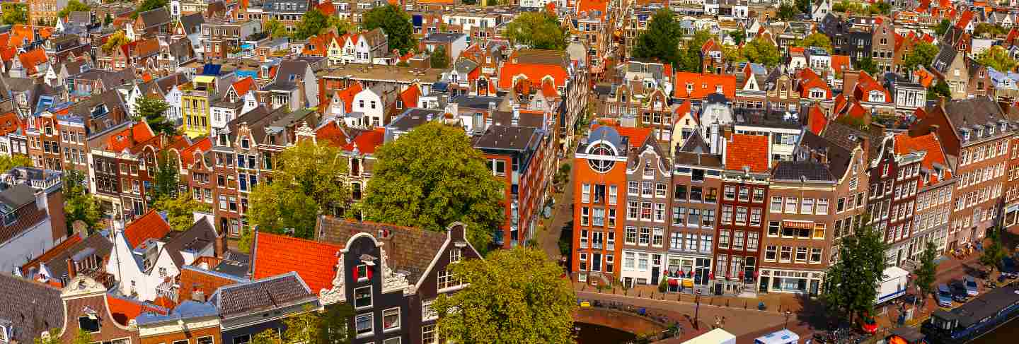 Amsterdam city view from westerkerk, holland, netherlands