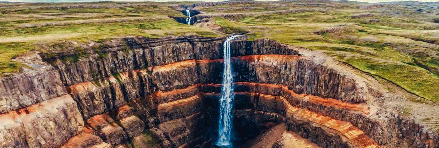 The aldeyjarfoss waterfall in north iceland
