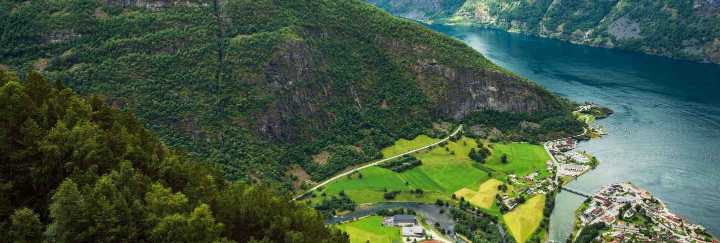 Aurlandsvangen fjord scenery