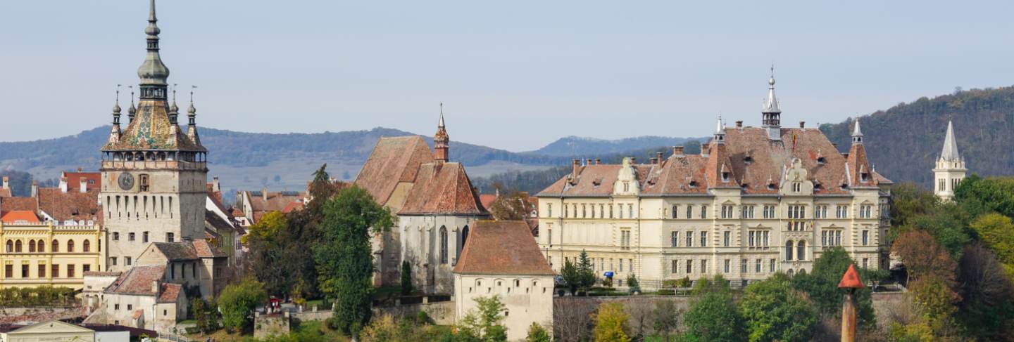 View over sighisoara town, romania