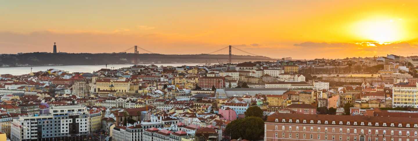 Lisbon panoramic view at sunset
