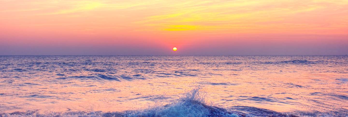 Sunset at a beach in samoa