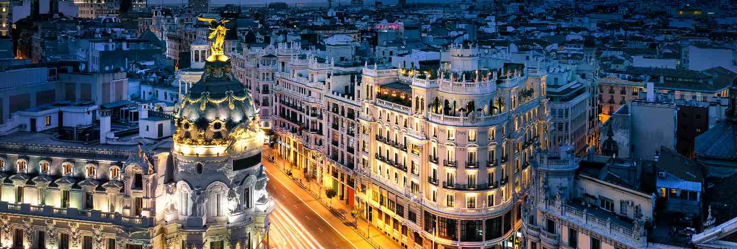 Madrid city center, gran vis spain