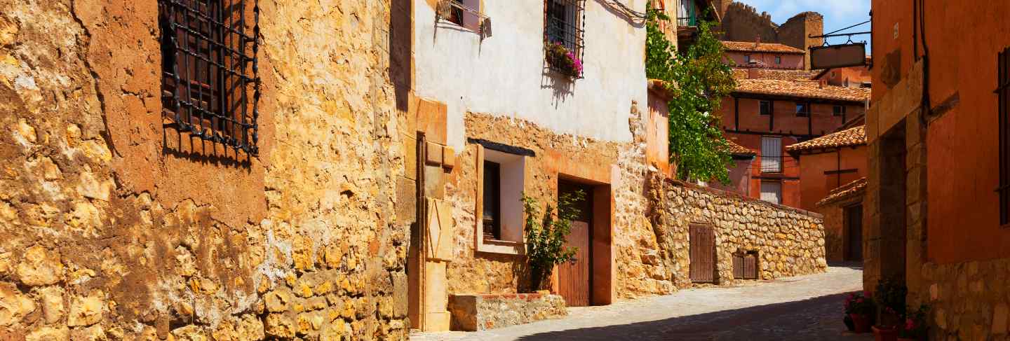 Sunny street of spanish town in summer
