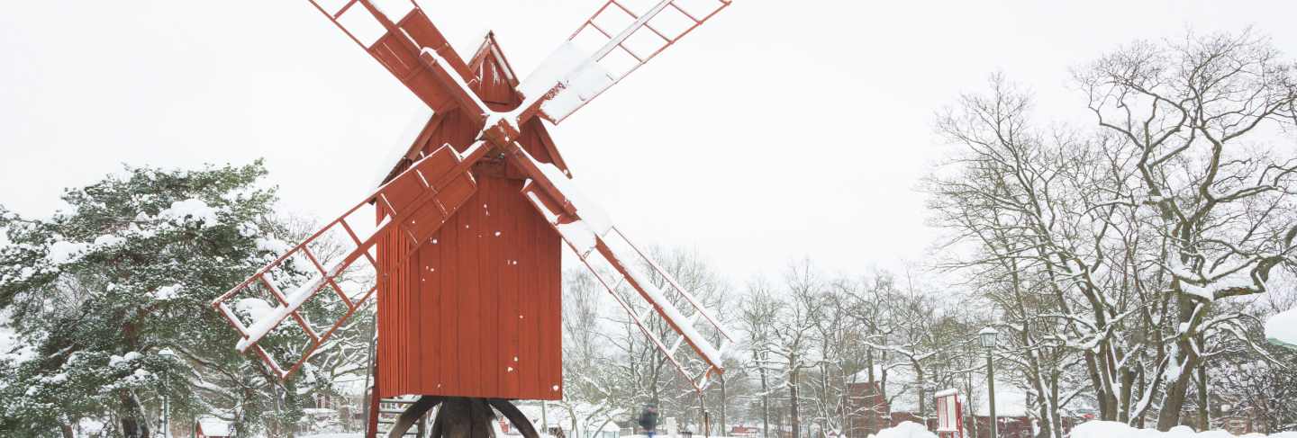 Winter windmill landscape