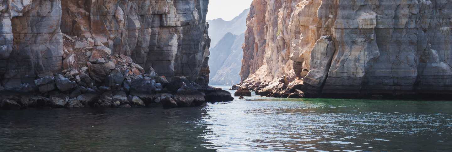 Khasab. oman fjords. view from the boat