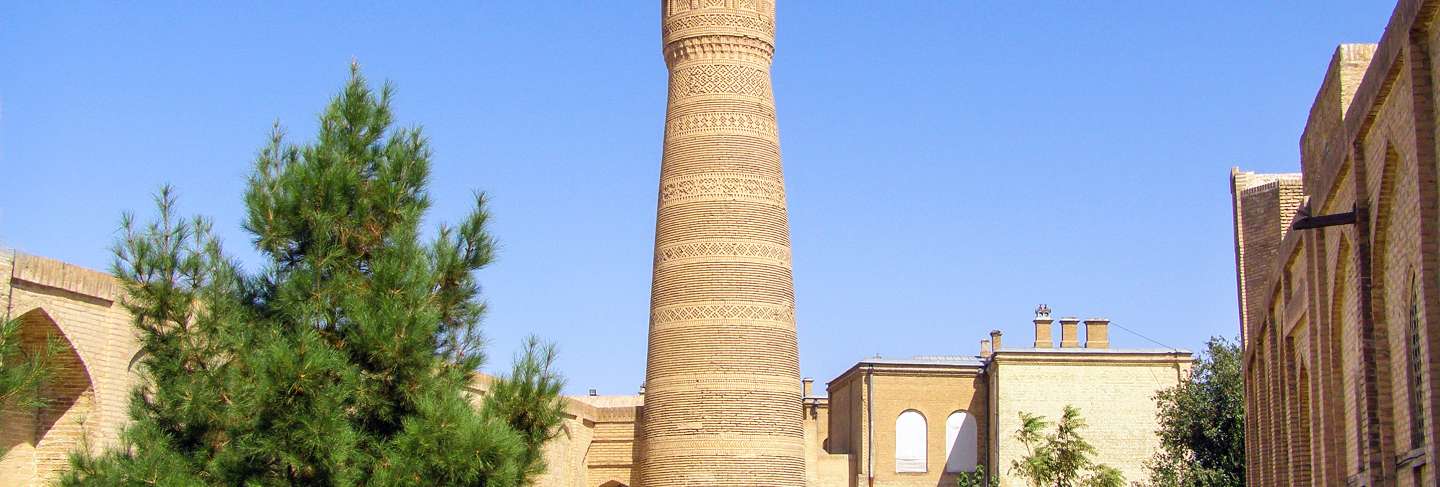Kalyan minaret of poi-kalyan mosque complex in bukhara
