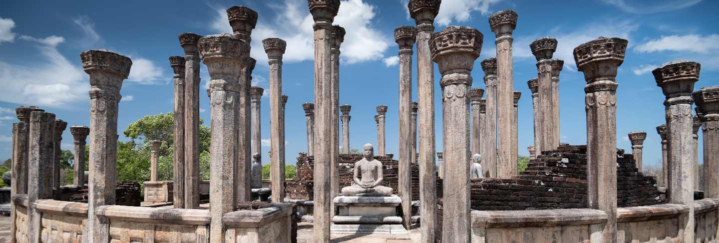 Ruins of medirigiriya vatadage polonnaruwa, sri lanka