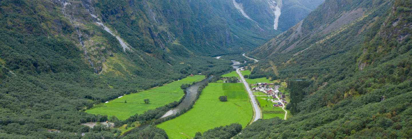 Scandinavia nature fjord and mountain in national park in norway and sweden