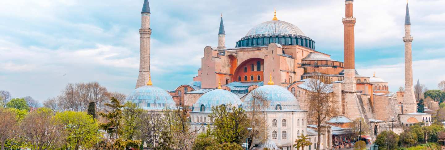 Landscape view of hagia sophia in istanbul, turkey