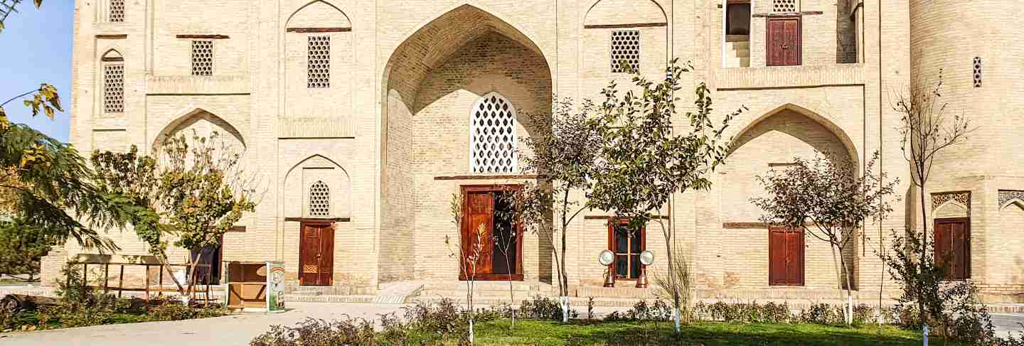 Courtyard of kalyan mosque at sunset, bukhara, uzbekistan