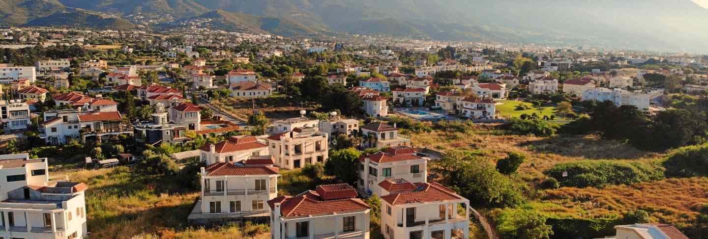 Great aerial view on cyprus. aerial view from drone. summertime vacation, happy life. mountains and sea
