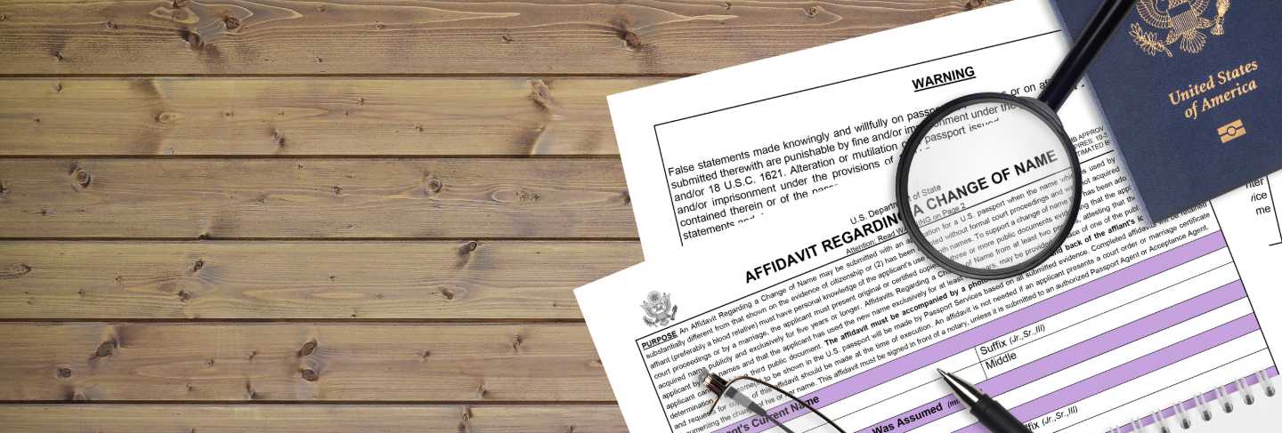 Department of state form ds60 affidavit regarding a change of name
