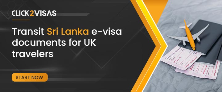 Transit Sri Lanka e visa Documents for UK travelers