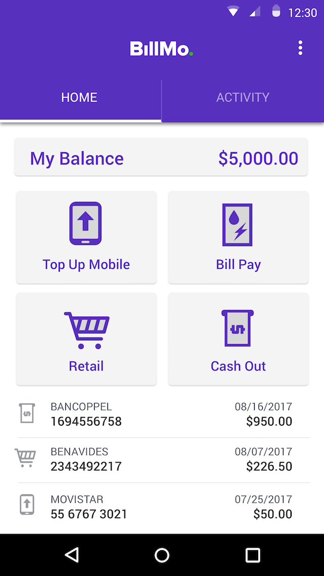 billmo homepage screenshot
