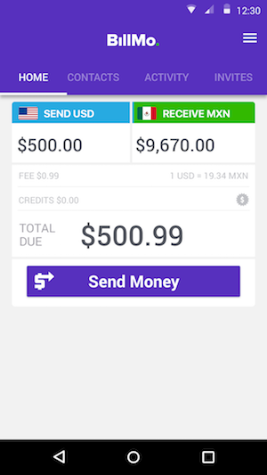 billmo sender screenshot