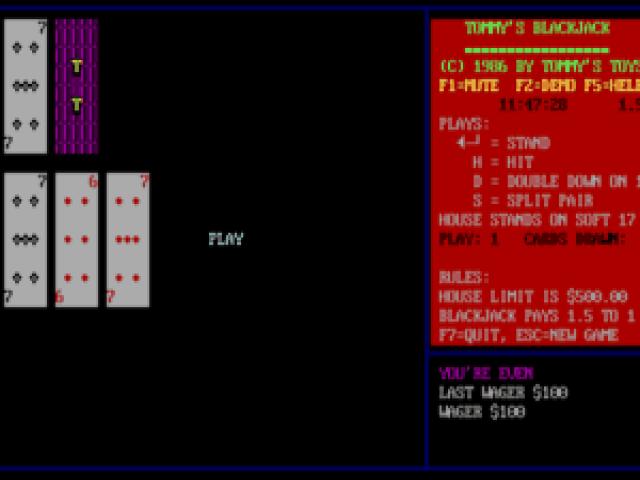 Tommy's Twenty-One - game cover