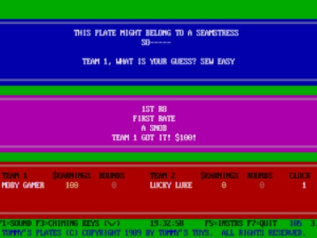 Tommy's Plates - game cover