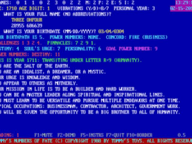 Tommy's Numbers Of Fate - game cover