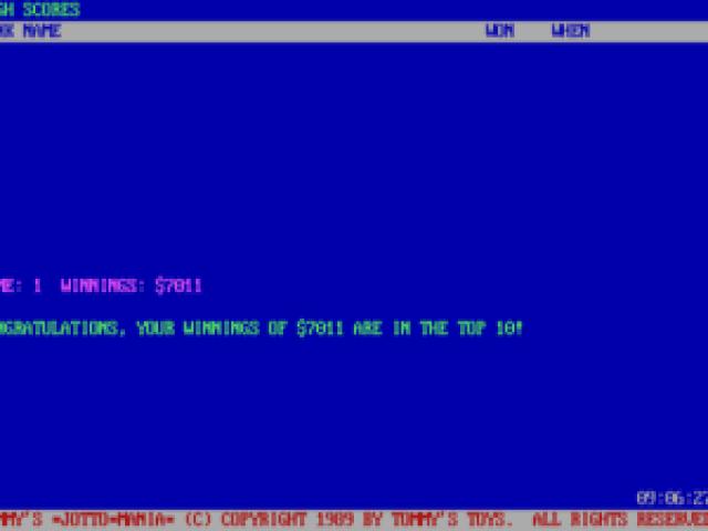 Tommy's Jottomania - game cover