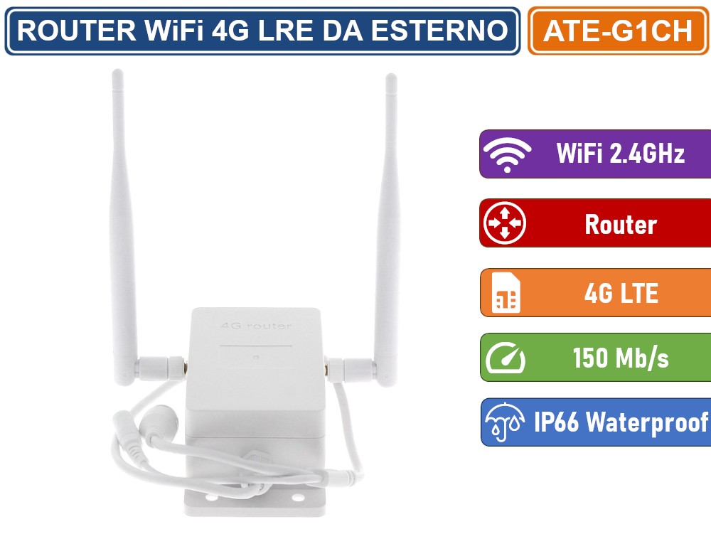 Gasiashop - ATE-G1CH - MODEM ROUTER WIRELESS 4G LTE 2.4GHZ 150MBPS 2 ...