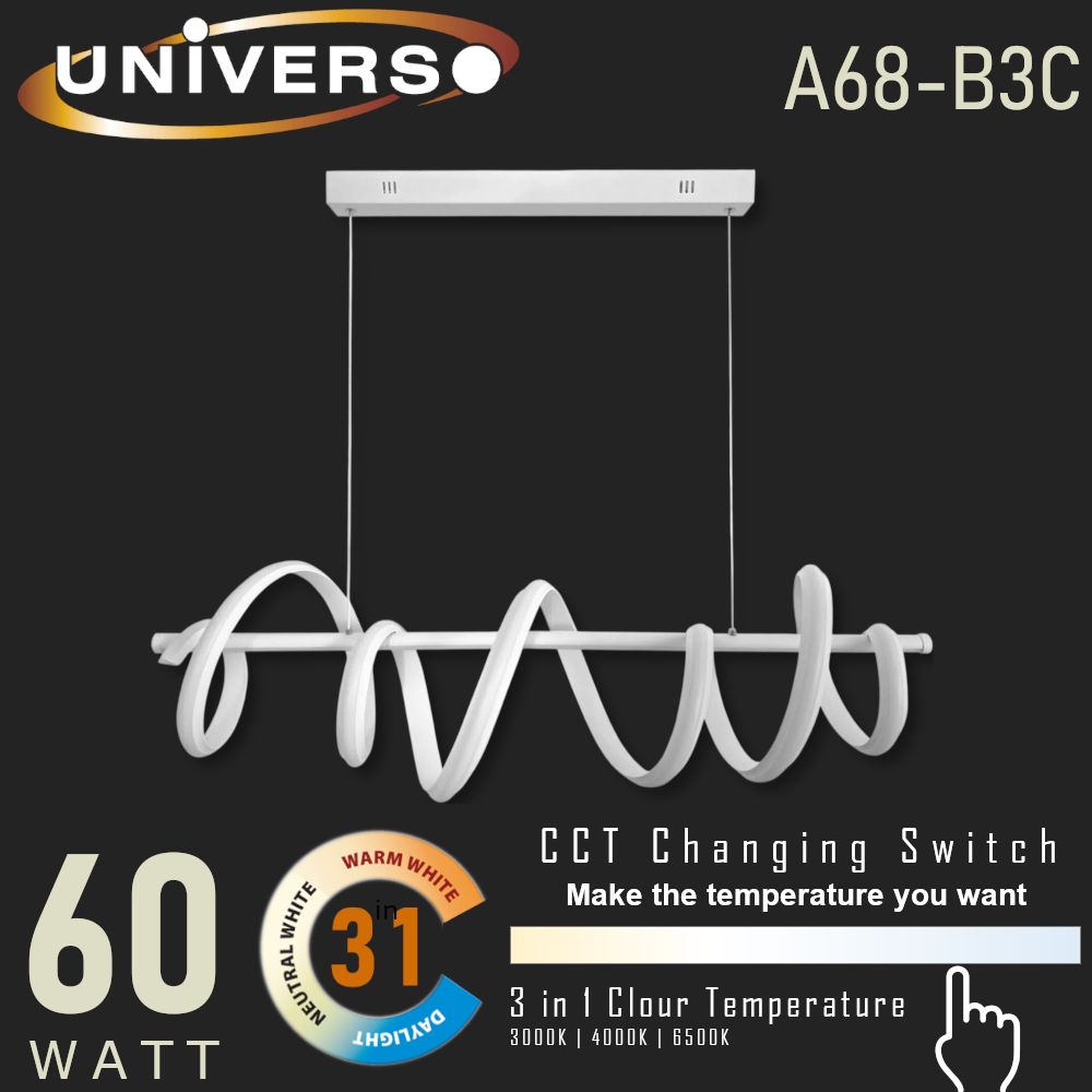 LAMPADARIO MODERNO A SOSPENSIONE NERO LUCI A LED DIMMERABILE TIMER CAMBIA 3 COLO - - Lampadari di Design e Plafoniere a Soffitto Eleganza e Funzionalita