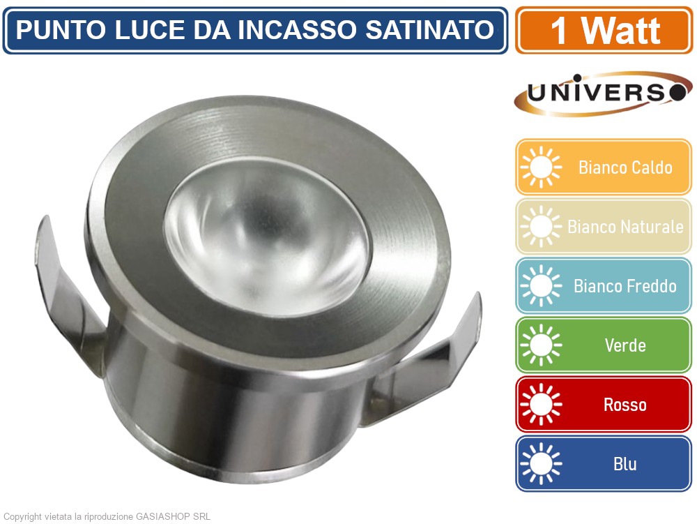 Faretti LED Da Incasso 1W - Piccoli Punti Luce Rotondi, Bianco Caldo 3000K, Per Interni, Con Driver Incluso