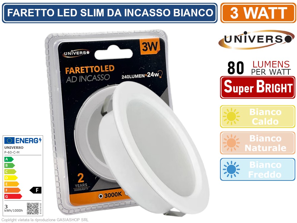 ChiliTec Faretto LED Da Incasso EBL Slim – Luce Bianca Calda, IP67, 12V 0,5W, Diametro 55mm, Ultra Piatto