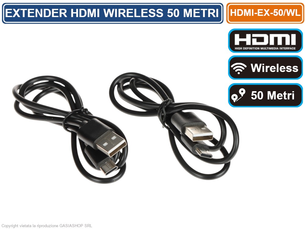 Gasiashop - HDMI-EX-50/WL - EXTENDER ESTENSORE WIRELESS HDMI-EX-50