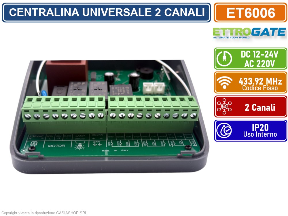 5 x 2 CH 433 MHZ telecomando a canali/commutatore a