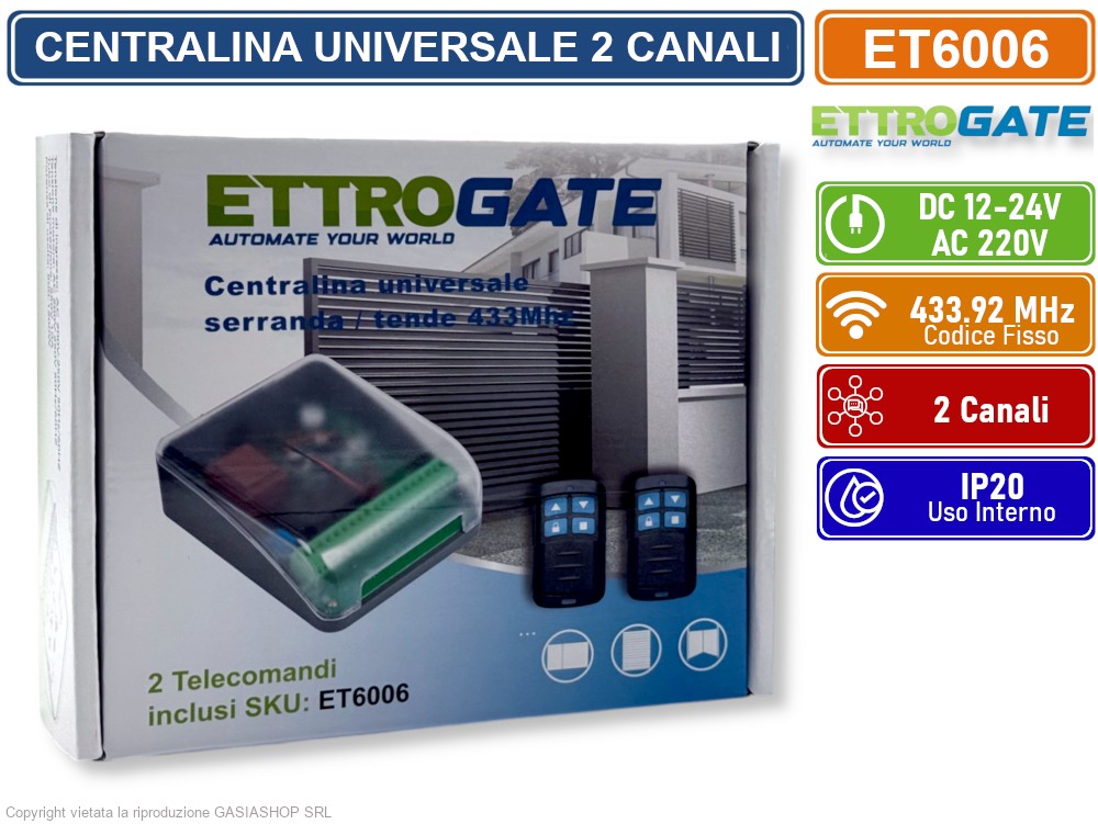 Kit Ricevitore Automazione Cancelli YASTA - Con 2 Telecomandi 433MHz - Foto 8
