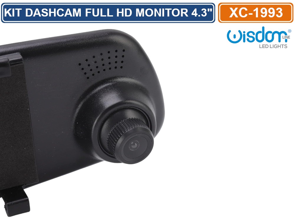 Dashcam Specchietto Retrovisore Full HD 1080P – Doppia Telecamera 170° + 120°, Visione Notturna, Registrazione Loop, Display 4.3"