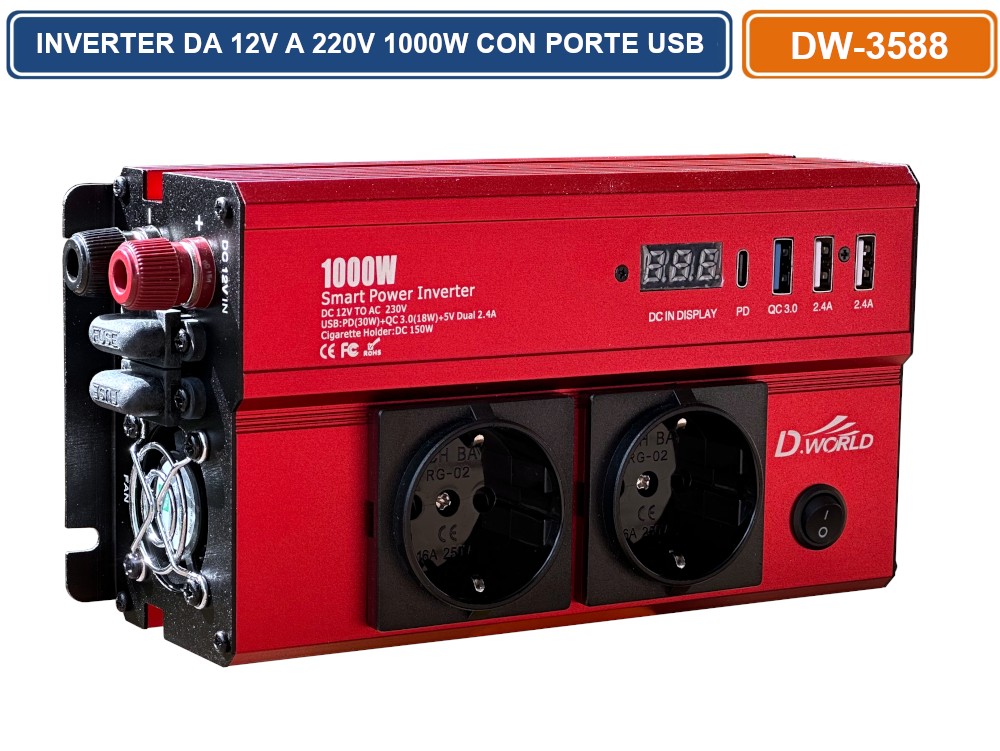 Inverter Auto 12V 2A 24W – Trasformatore Da Presa Di Casa A Accendisigari Con Spina Inglese - 6