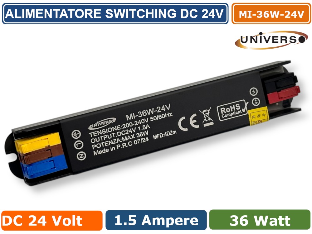 Alimentatore Switching 36V 5A 180W - Modulo AC-DC 100-240V A DC 36V Per