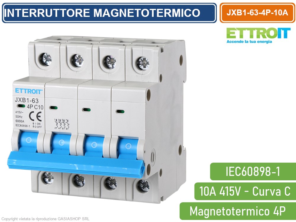 Interruttore Salvavita Magnetotermico ETTROIT - 3P+N 25A, 30mA, Per Quadro Elettrico Barra DIN - Foto 12