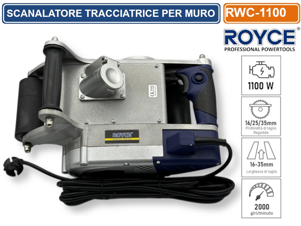 Tracciatrice Scanalatrice 1100W Professionale - Fresatrice Muro 25mm Per Elettricisti - Foto 2