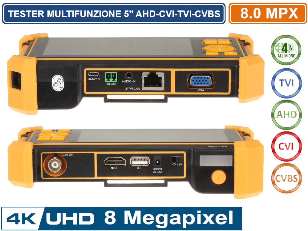 Tester Per Telecamere CCTV 4 Pollici - Supporta IP, H.265, 4K, TVI, CVI, AHD E Analogico - Foto 11