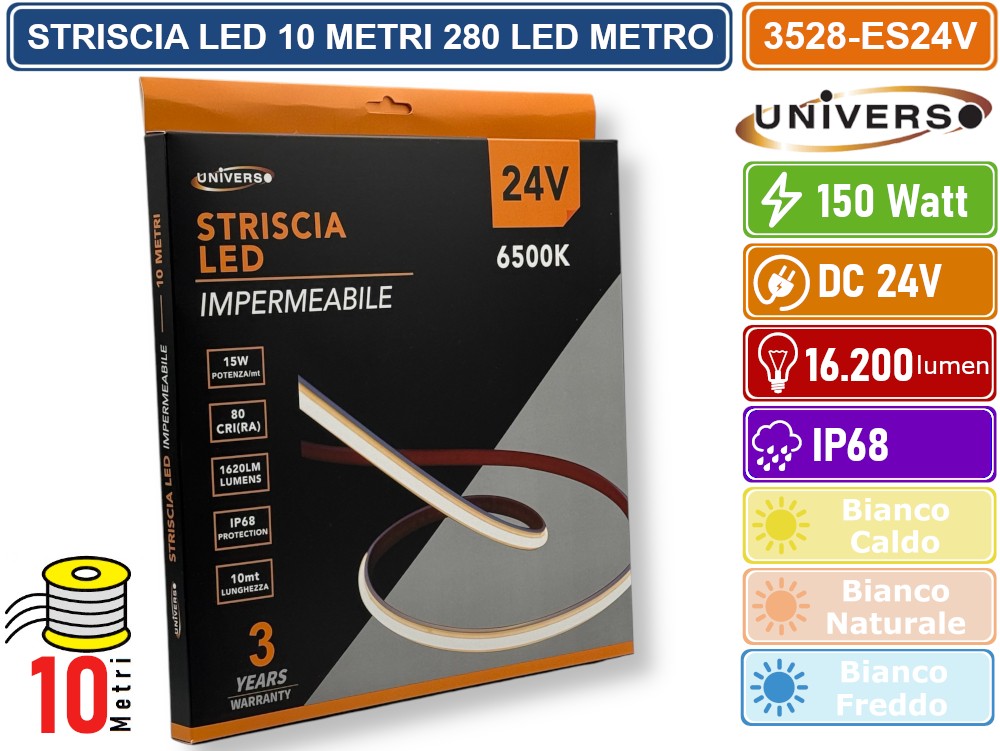 Striscia Led Bianco Naturale Led Professionale 5 Metri 4.8wmt - Foto 3