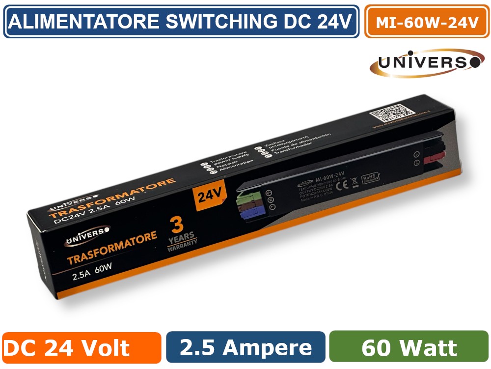 Qlt convertitore tensione a corrente costante da 24V a 350 mA per Led RGB