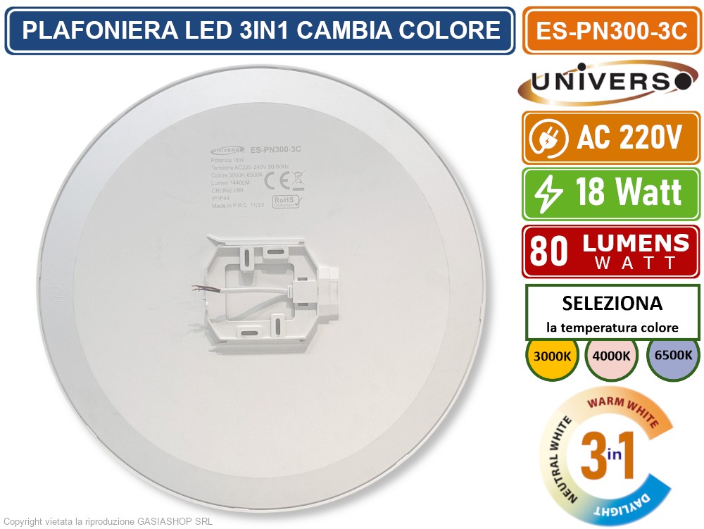 Circolina Led 20 Cm UNIVERSO SRL Ricambio LED Universale Per Plafoniere