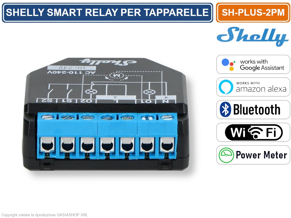 Shelly Plus 2PM E Plus 1: Relè Intelligente Wi-Fi & Bluetooth Con Misuratore Di Potenza, Per Casa E Ufficio