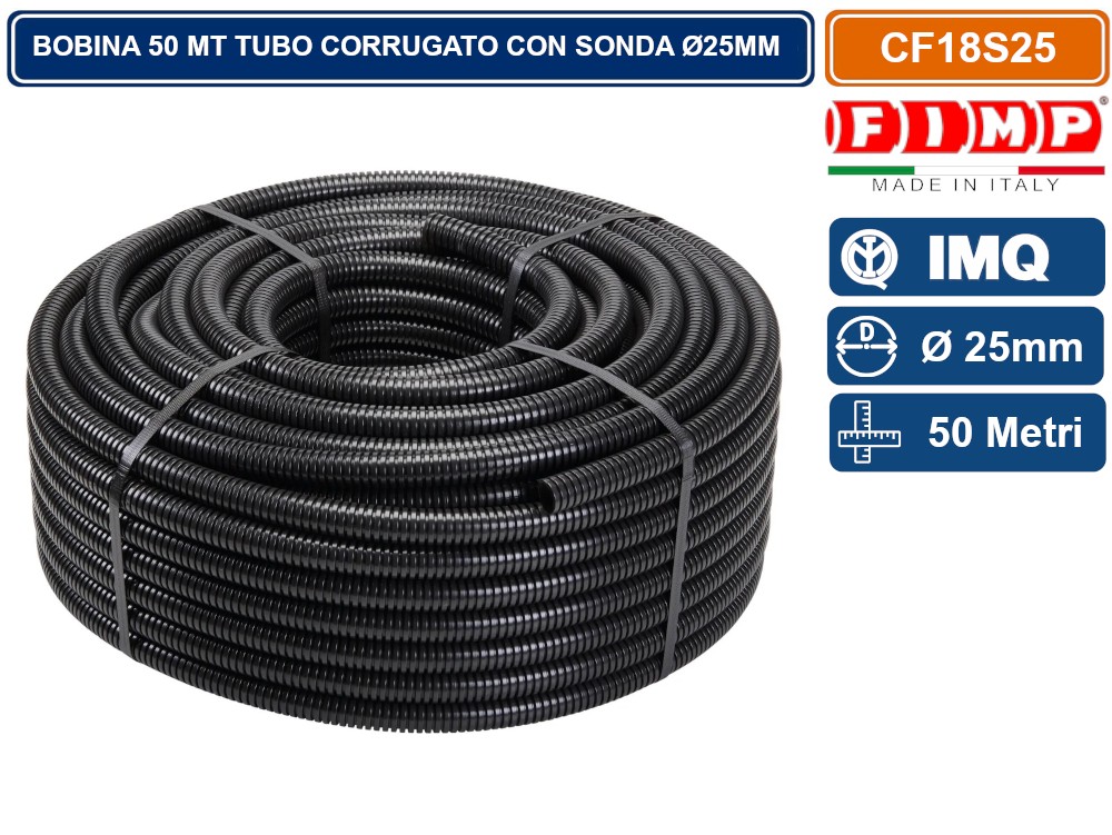 Tubo Corrugato Nero 25mm - Matassa 50 Metri Per Impianti Elettrici, PVC Flessibile - Foto 5