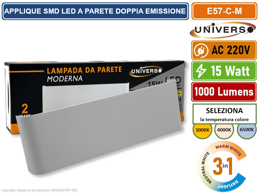 Damastoreitalia Universo Applique led per interno doppia emissione luce