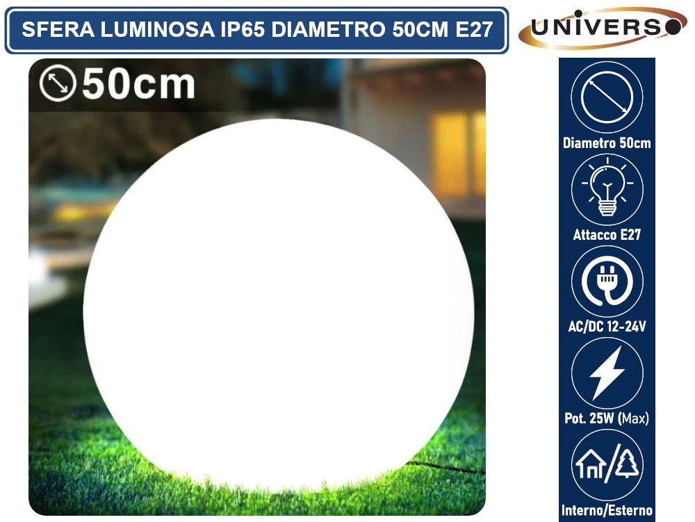 Lampada Sfera Da Terra Interno Esterno Illuminazione Giardino Palla 30 Cm Ip65 83170636