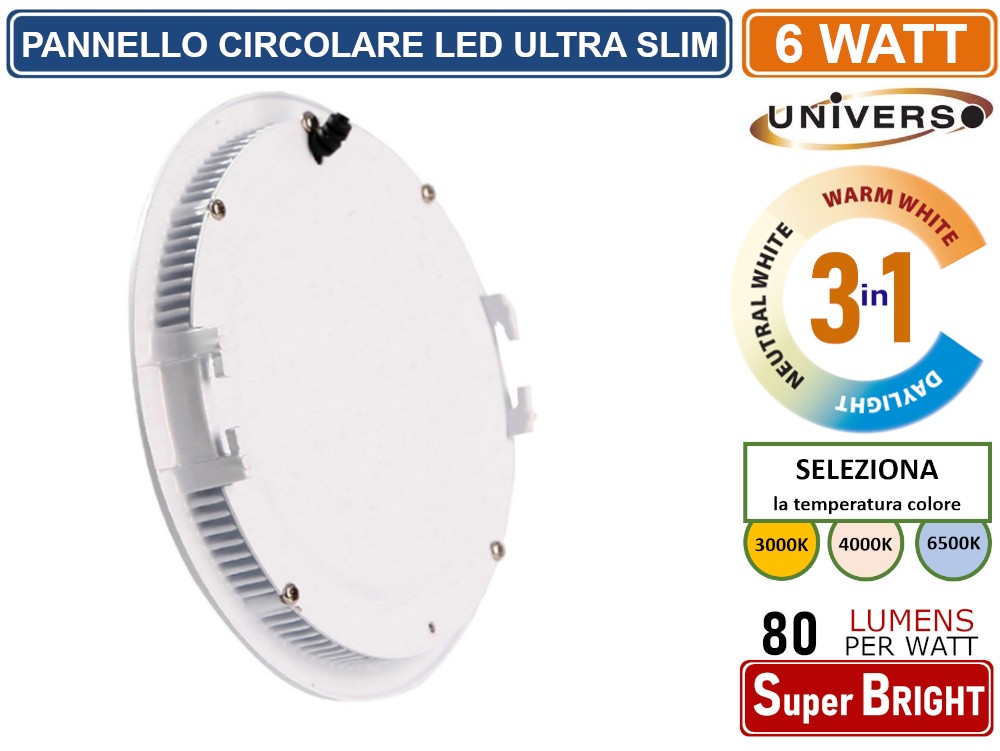 Pannello Led Slim Faretto Incasso Rotondo Luce Naturale 18W Piatto Colore Bianco Moderno Elegante PANEL LIGHT Super Bright Hight Brightness Risparmio - Foto 7